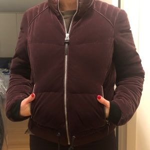 Down & Feather Fill Quilted Velvet Jacket Women